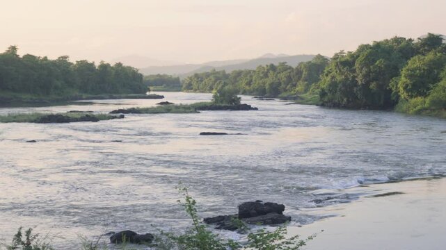 dehrja river static shot in palghar in maharashtra india