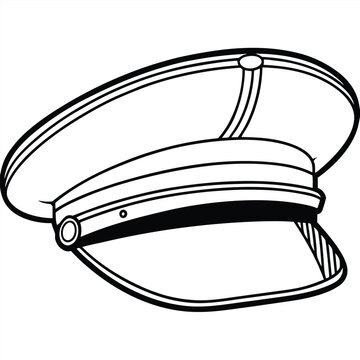 recommend clip art: Marine captain hat vector line art