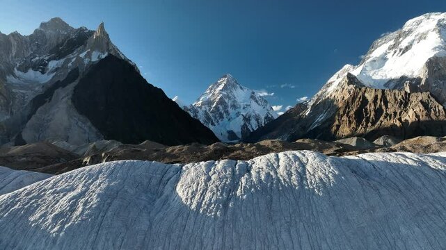 Landscapes along the Gondogoro La Trek with K2 Mountain in view.