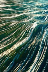 Close-up View of Rippling Water with White Foam