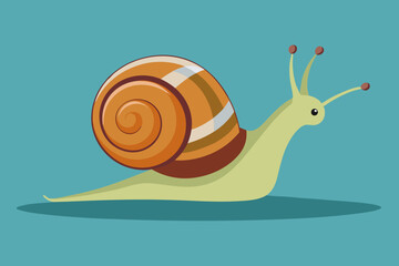 Cute snail vector art illustration © Jhanto