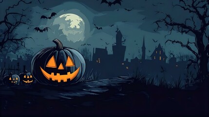 Fototapeta premium Festive Halloween Illustration: Colorful Background for a Happy Halloween Day