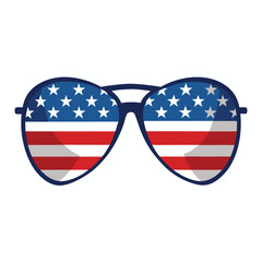 a USA flag covering a pair of aviator with stars.