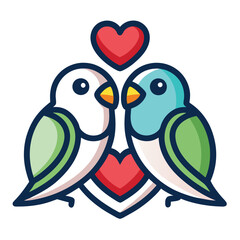 Fototapeta premium lovebirds icon white background.