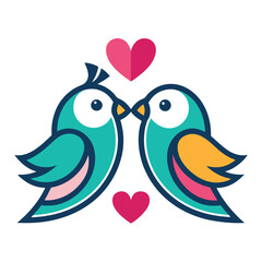 lovebirds icon white background.