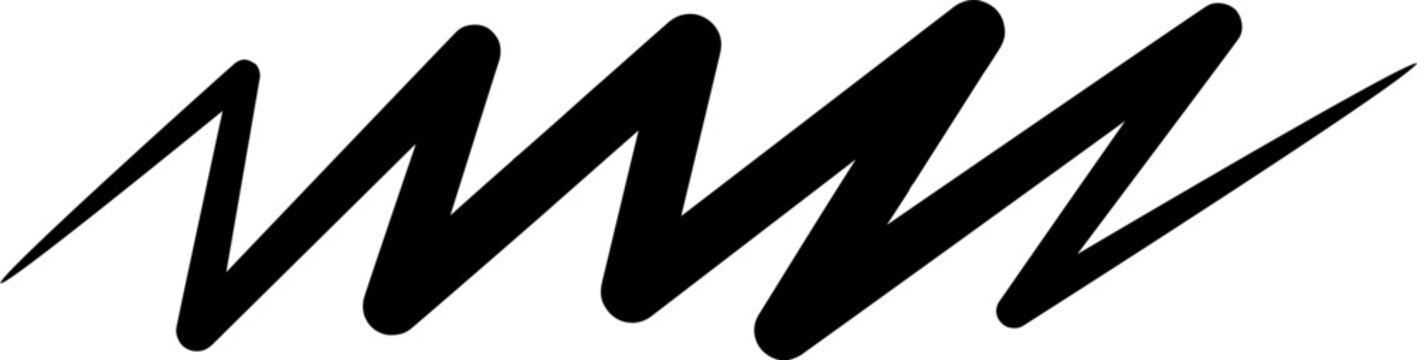 Scribble line. Zig zag line. Hand drawn scribble line.