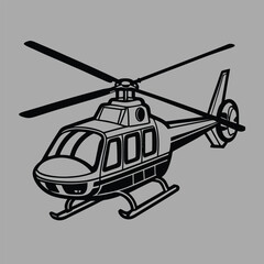 Vector Line art Illustration of a helicopter