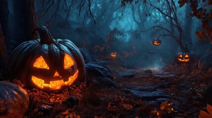 Naklejka premium Halloween Spooky Forest