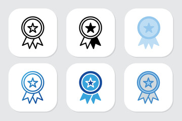 Badge icons with various design styles