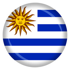 Obraz premium Uruguay flag circle pin and badge