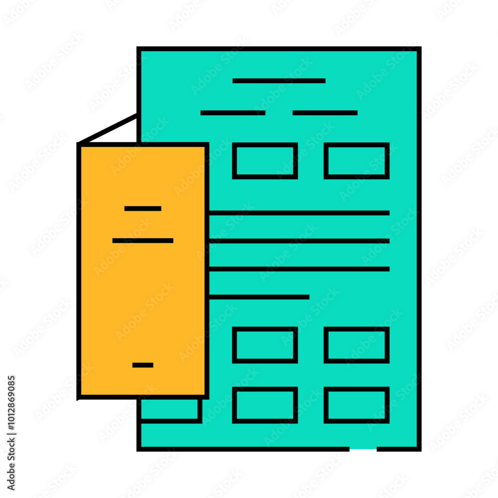 Wall mural insert booklet line icon vector. insert booklet sign. isolated symbol illustration