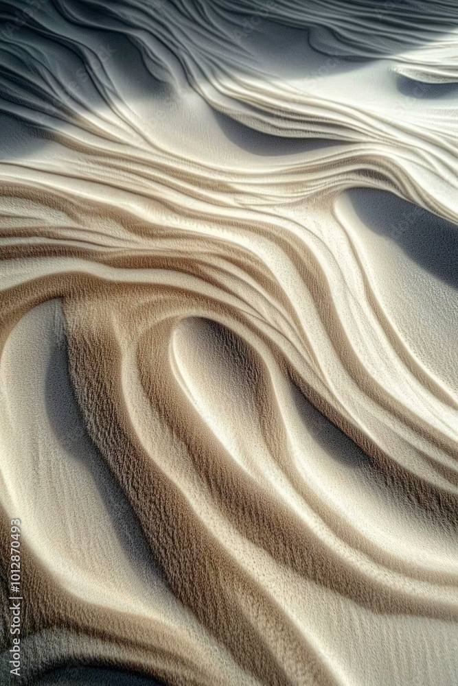 Poster abstract sand dune pattern with light and shadow
