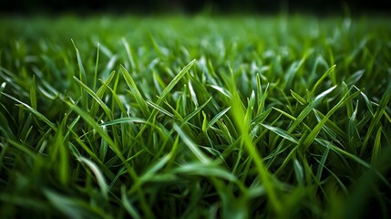 Close-up View of Lush Green Grass