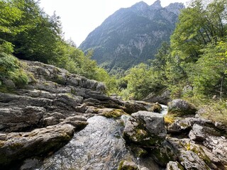 The upper part of the Soča river, Trenta (Triglav National Park, Slovenia) - Der obere Teil des Flusses Soca, Trenta (Triglav-Nationalpark, Slowenien) - Zgornji del reke Soče, Trenta (Slovenija)