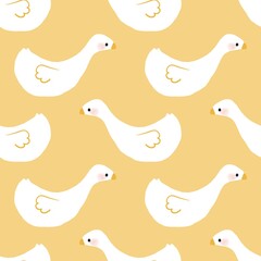 seamless pattern with a white duck