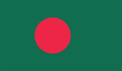 Bangladesh flag icon vector design and illustration , National flag of Bangladesh , red and green color of flag , digital illustration