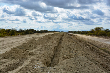 road construction in the field