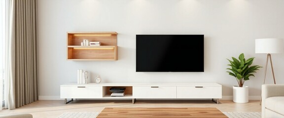 modern living room with fireplace