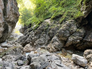 Mlinarica gorge or Mlinarica Canyon, Trenta (Triglav National Park, Slovenia) - Die Flussbetten von Mlinarica oder Tröge der Mlinarica, Trenta (Triglav-Nationalpark, Slowenien) - Korita Mlinarice
