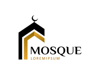 Modern mosque logo symbol or icon template