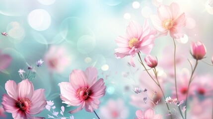 Fototapeta premium Pastel Garden of Lilac Dreams: An Ethereal Floral Backdrop for Spring