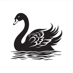 black swan on white,swan, bird, animal, vector, illustration, water, silhouette, symbol, love, lake, nature, art, duck, birds, cartoon, drawing, feather, black, beak, icon, design, wing, swimming, swa