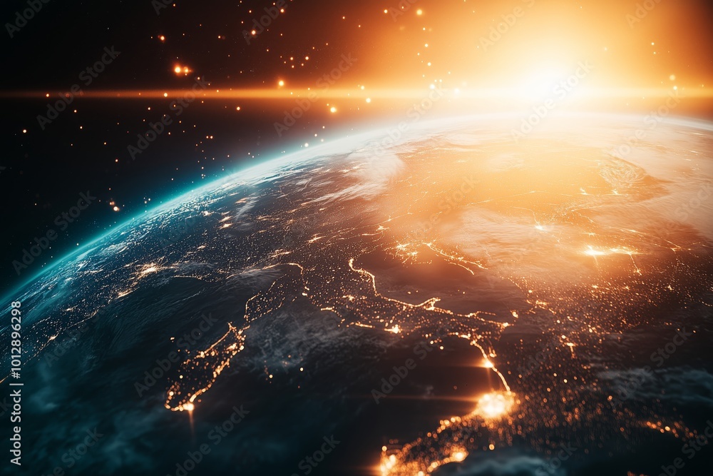 Poster communication tools for online businesses global network and telecommunication on earth with emphasi