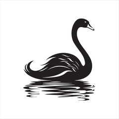 black swan on white,swan, bird, animal, vector, illustration, water, silhouette, symbol, love, lake, nature, art, duck, birds, cartoon, drawing, feather, black, beak, icon, design, wing, swimming, swa