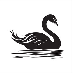 black swan on white,swan, bird, animal, vector, illustration, water, silhouette, symbol, love, lake, nature, art, duck, birds, cartoon, drawing, feather, black, beak, icon, design, wing, swimming, swa