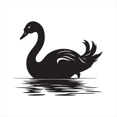 black swan on white,swan, bird, animal, vector, illustration, water, silhouette, symbol, love, lake, nature, art, duck, birds, cartoon, drawing, feather, black, beak, icon, design, wing, swimming, swa