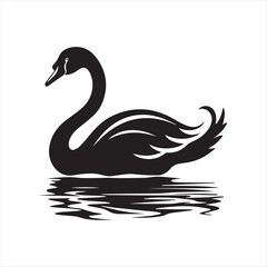 black swan on white,swan, bird, animal, vector, illustration, water, silhouette, symbol, love, lake, nature, art, duck, birds, cartoon, drawing, feather, black, beak, icon, design, wing, swimming, swa