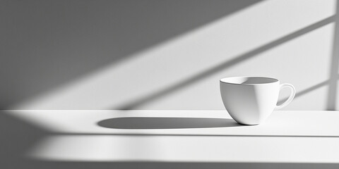 Minimalist Coffee Cup with Shadows