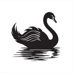 black swan on white,swan, bird, animal, vector, illustration, water, silhouette, symbol, love, lake, nature, art, duck, birds, cartoon, drawing, feather, black, beak, icon, design, wing, swimming, swa