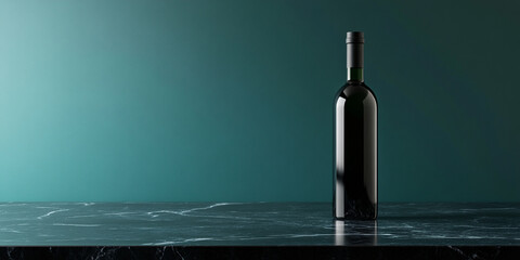 Elegant Wine Bottle on Marble Countertop
