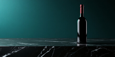 Elegant Wine Bottle on Marble Countertop
