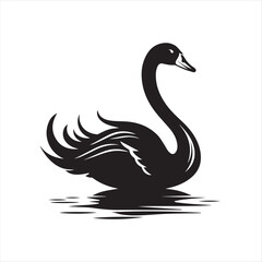 black swan on white,swan, bird, animal, vector, illustration, water, silhouette, symbol, love, lake, nature, art, duck, birds, cartoon, drawing, feather, black, beak, icon, design, wing, swimming, swa