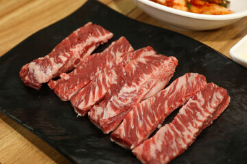 Korean beef. The raw beef ribs