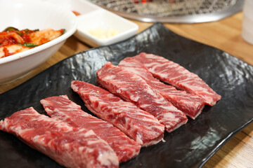 Korean beef. The raw beef ribs