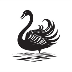 black swan on white,swan, bird, animal, vector, illustration, water, silhouette, symbol, love, lake, nature, art, duck, birds, cartoon, drawing, feather, black, beak, icon, design, wing, swimming, swa