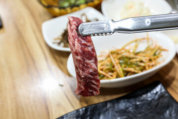 Korean beef. The raw beef ribs