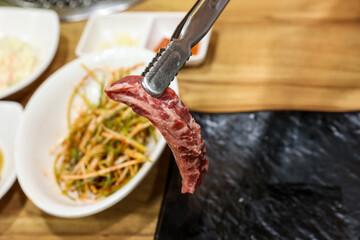 Korean beef. The raw beef ribs