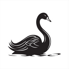 black swan on white,swan, bird, animal, vector, illustration, water, silhouette, symbol, love, lake, nature, art, duck, birds, cartoon, drawing, feather, black, beak, icon, design, wing, swimming, swa