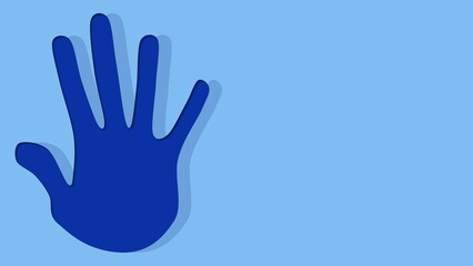 Universal Human Rights Month background illustration with copy space and raised hand 