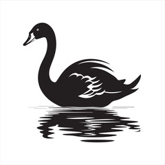 black swan on white,swan, bird, animal, vector, illustration, water, silhouette, symbol, love, lake, nature, art, duck, birds, cartoon, drawing, feather, black, beak, icon, design, wing, swimming, swa