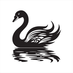 black swan on white,swan, bird, animal, vector, illustration, water, silhouette, symbol, love, lake, nature, art, duck, birds, cartoon, drawing, feather, black, beak, icon, design, wing, swimming, swa