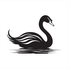 black swan on white,swan, bird, animal, vector, illustration, water, silhouette, symbol, love, lake, nature, art, duck, birds, cartoon, drawing, feather, black, beak, icon, design, wing, swimming, swa