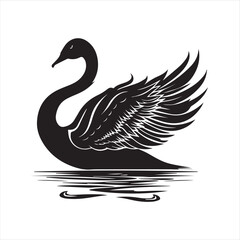 black swan on white,swan, bird, animal, vector, illustration, water, silhouette, symbol, love, lake, nature, art, duck, birds, cartoon, drawing, feather, black, beak, icon, design, wing, swimming, swa
