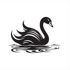 black swan on white,swan, bird, animal, vector, illustration, water, silhouette, symbol, love, lake, nature, art, duck, birds, cartoon, drawing, feather, black, beak, icon, design, wing, swimming, swa