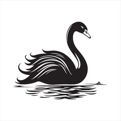 black swan on white,swan, bird, animal, vector, illustration, water, silhouette, symbol, love, lake, nature, art, duck, birds, cartoon, drawing, feather, black, beak, icon, design, wing, swimming, swa