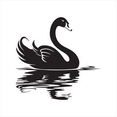 black swan on white,swan, bird, animal, vector, illustration, water, silhouette, symbol, love, lake, nature, art, duck, birds, cartoon, drawing, feather, black, beak, icon, design, wing, swimming, swa